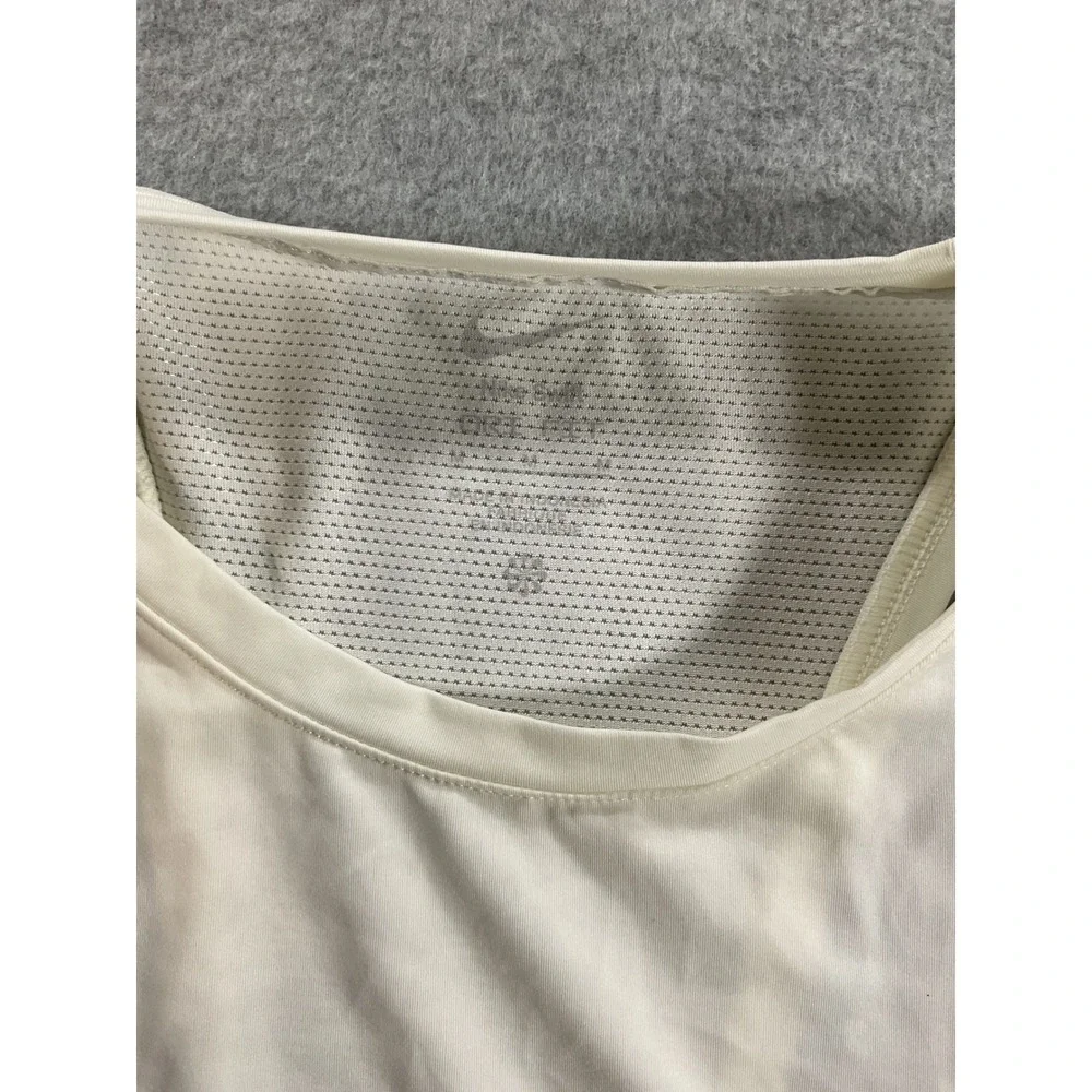 Nike Women Dri-FIT Running Tank Top White Mesh Racerback Reflective Small 2415